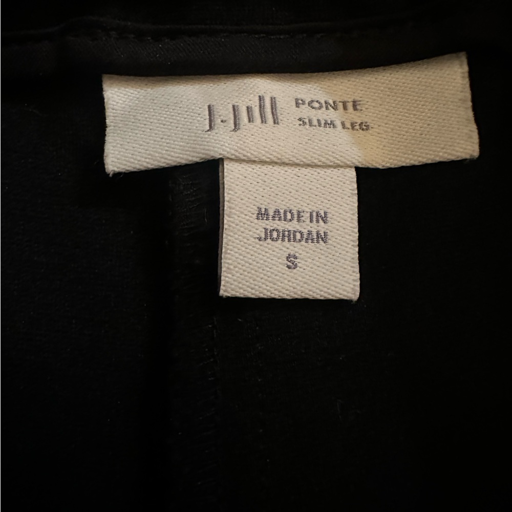 J. Jill Black Ponte Slim-Leg Pull-On Pants, Small - Picture 4 of 6